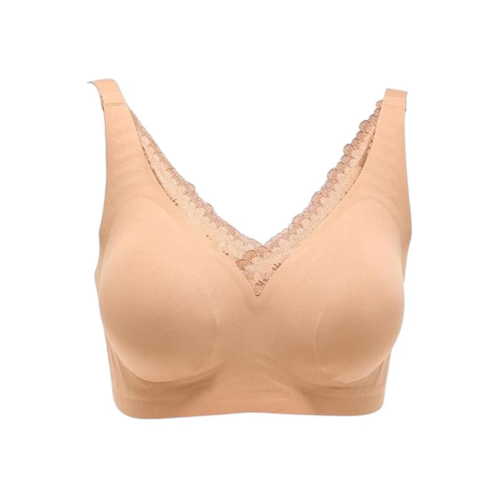 Rhonda Shear Women's Lace-Detail Gel Bra w/ Back Closure Sienna -
